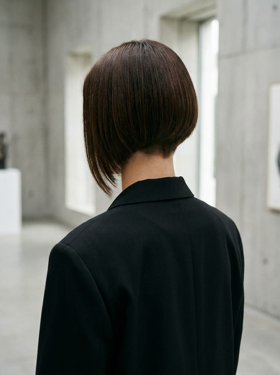 Asymmetrischer Bob von hinten - Bob Frisur von hinten